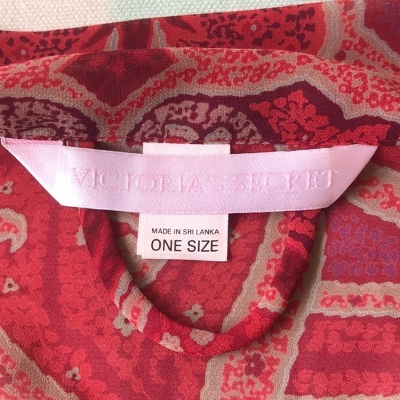 Victoria’s Secret Floral Paisley Print Long Sleeve Semi Sheer Belted‎ Rope - Picture 8 of 12